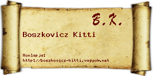 Boszkovicz Kitti névjegykártya